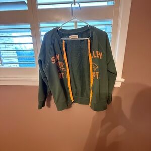 Free People Green and Orange Sweatshirt